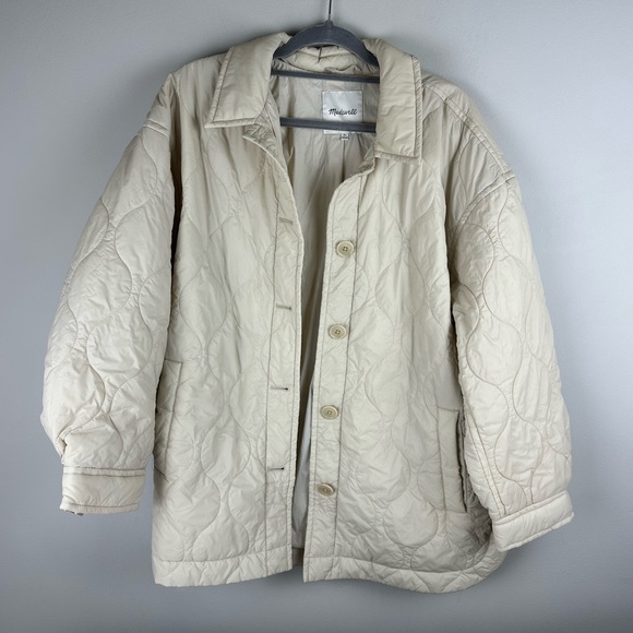 Madewell Jackets & Blazers - Madewell Womens Air Puff Quilted Shirt Jacket Cream XL